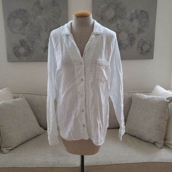 🌹 UGG 🌹 Raven Cotton Flannel Striped Pajama Set - [XL in Light Blue + White] - Picture 6 of 16